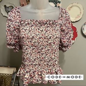 Square Neck Smocked Top